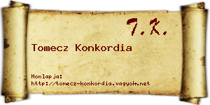 Tomecz Konkordia névjegykártya